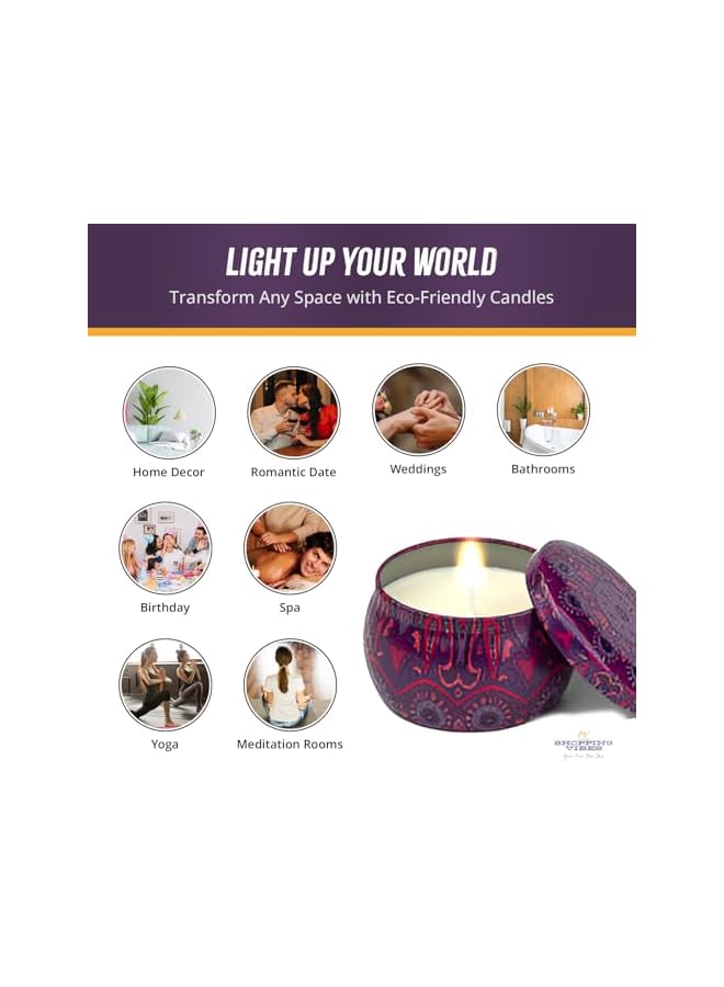 The Bros Soy Wax Aromatherapy Candle Set of 4: Stylish Decoration & Wellness. Used for Elegant Interiors, Relaxation, and Romantic Ambience! (Lavender - English Pear - Vanilla - Apple Cinnamon) - Image 5