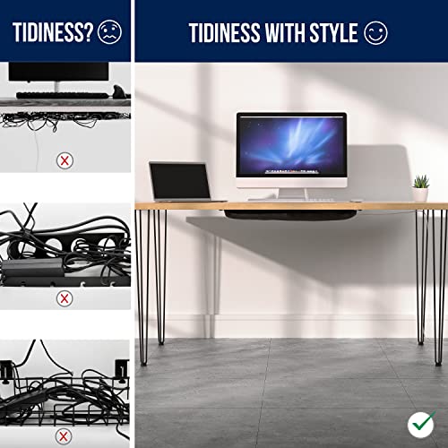Ultimate Setup Cable Management net - Under Desk Wire Management - Flexible Under Desk Cable Management Tray Black - Image 4