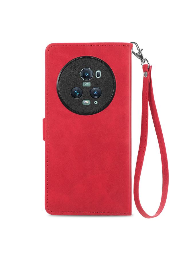 S-TOP Case For Honor Magic5 Pro Embossed Flower Zipper Leather Phone Case - Image 3
