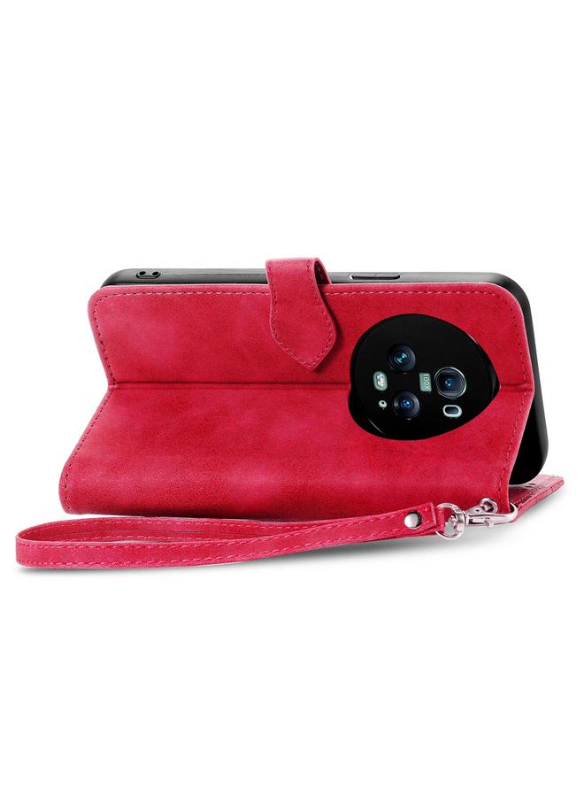S-TOP Case For Honor Magic5 Pro Embossed Flower Zipper Leather Phone Case - Image 5