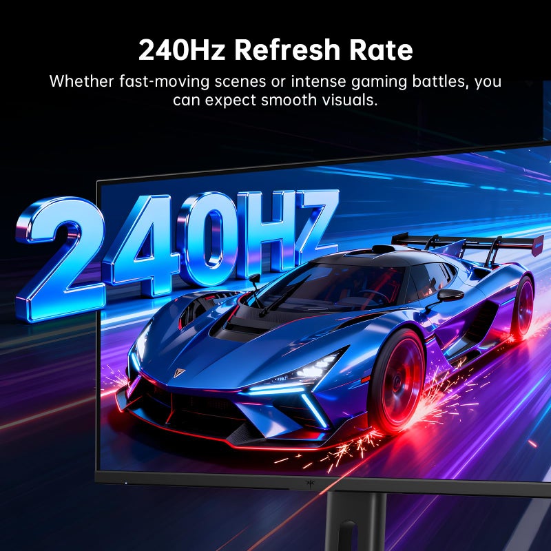 KTC 24.5 Inch 240Hz Gaming Monitor, FHD 1080p Fast IPS Computer Monitor, 1ms with Adaptive-Sync, HDR400, HDMI x2, DPx1, VESA Mount, Tilt/Pivot/Height Adjustment, H25T7-3 - Image 2