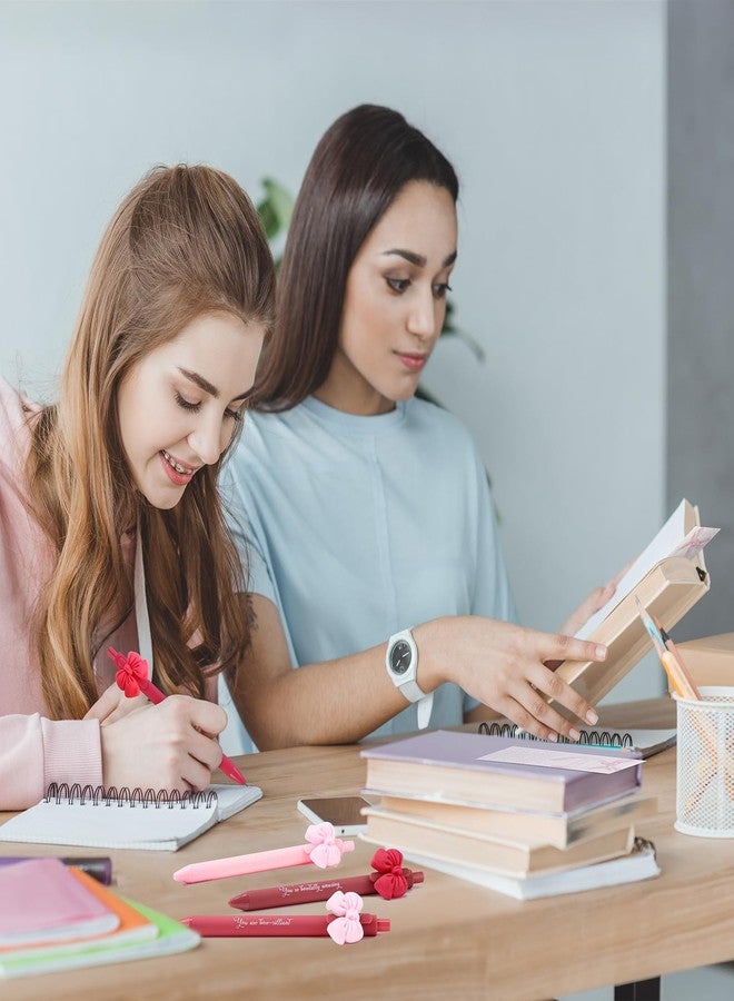 Sinload 25 Set Preppy Pink Coquette Bow Ballpoint Pen Bowtie Pen Bow of Friendship Bookmark Card Back to School Gift for Women BFF Daughter Bestie Student Classmate Awards Office Supplies, 5 Styles - Image 5