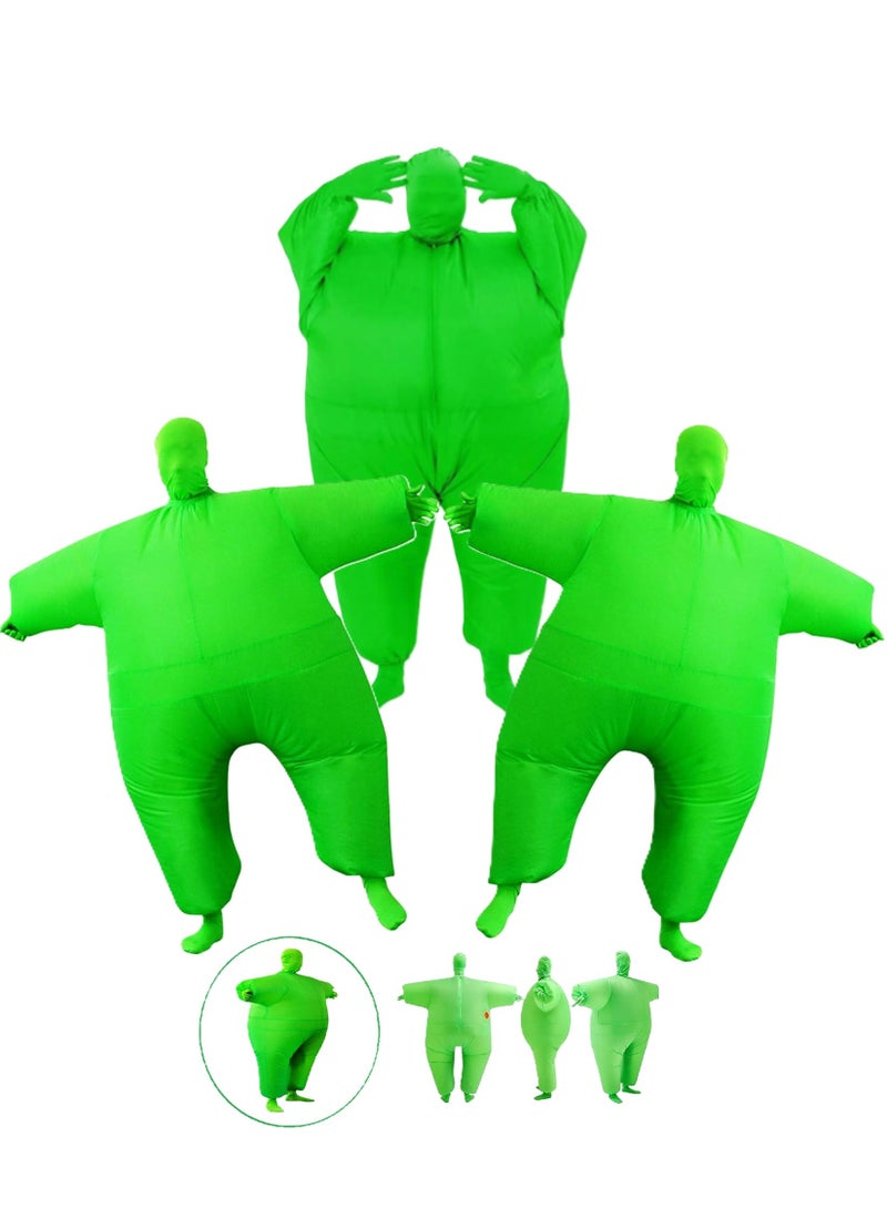 Green Full Body Suit Inflatable One Size Cosplay Costume Fancy Fun Dress for New Year Party Birthday Events National Day (3 Pieces) - Image 1