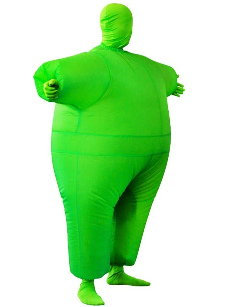Green Full Body Suit Inflatable One Size Cosplay Costume Fancy Fun Dress for New Year Party Birthday Events National Day (3 Pieces) - Image 2