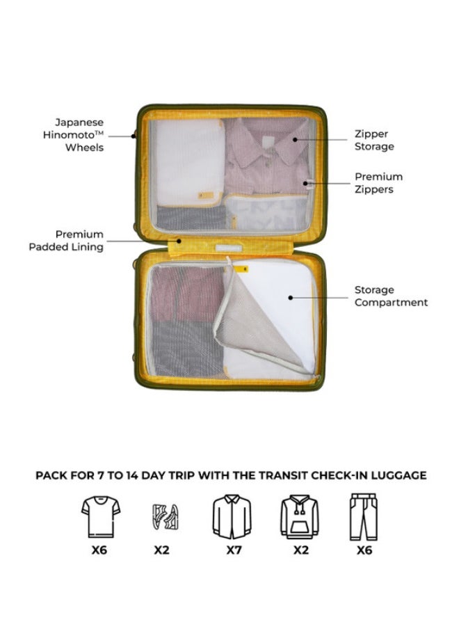 Mokobara - MOKOBARA The Transit Check-in Luggage Polycarbonate Medium 8 Spinner Wheel Trolly Hardsided Suitcase With Built In Tsa Lock Travel Suitcase (Green) - Image 1
