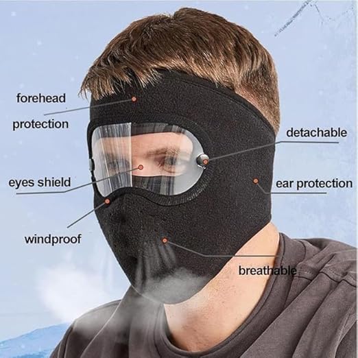 La Neelja Face Mask Windproof Full Face Mask Anti Fog Removable Eye Protection Screen Summer Keep Warm for Women and Men 1Pcs - Image 5