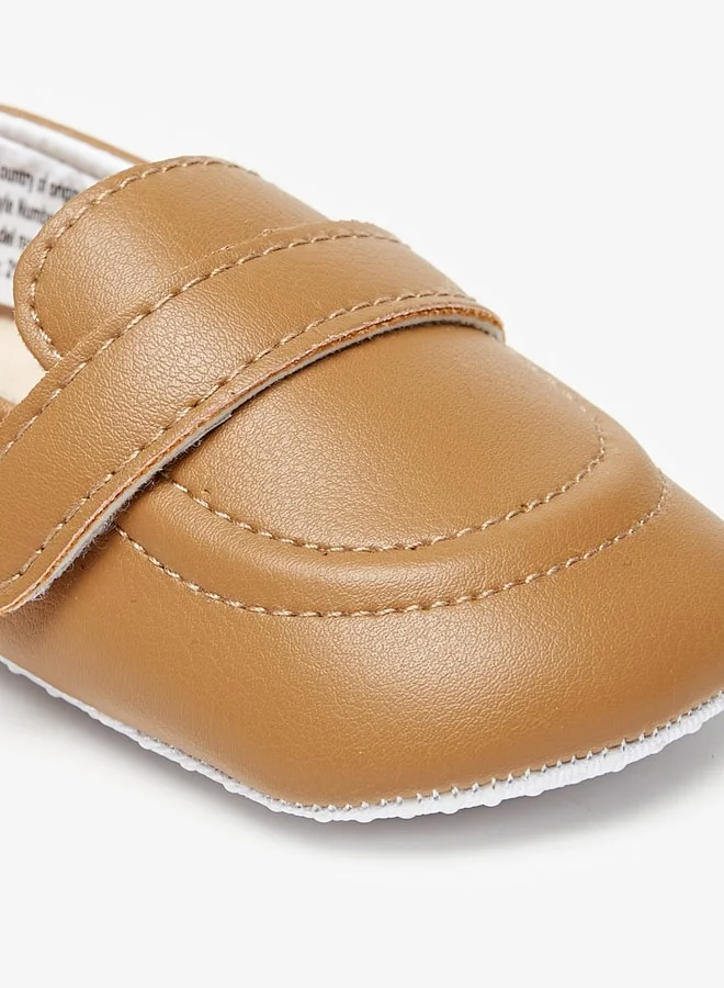 LBL by Shoexpress Boy's Solid Loafer Booties With Hook And Loop Closure