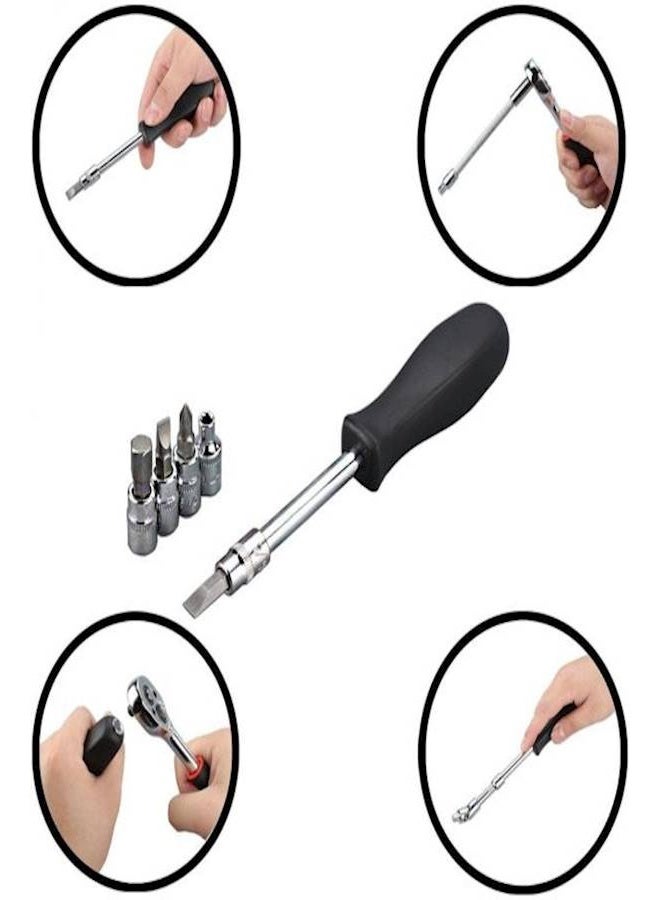 Bukela 46-Piece Spanner Set  Wrench Set Wrench Combination Tools Kit For Auto Repairing Silver 1/4inch - Image 2