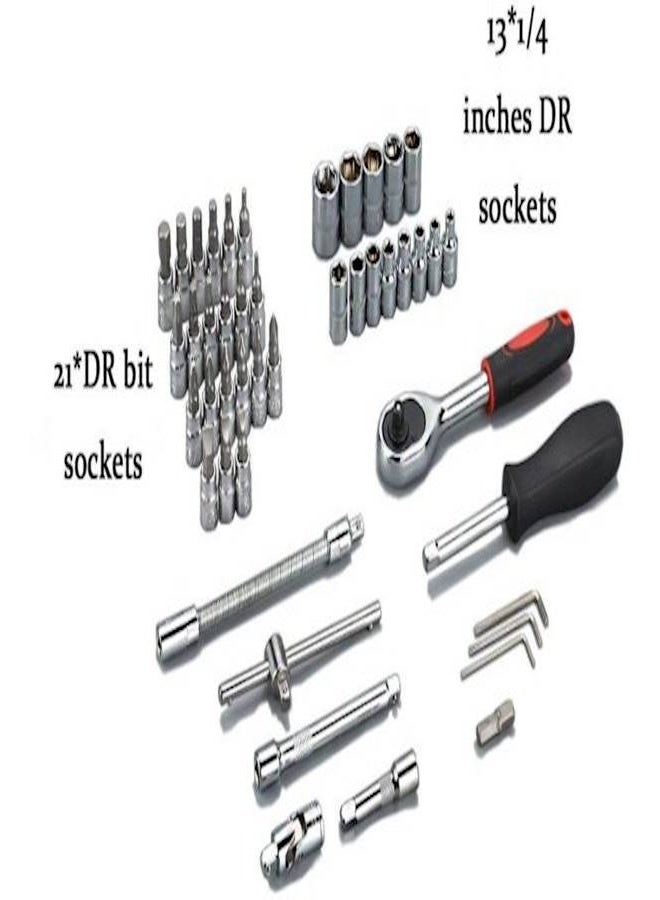 Bukela 46-Piece Spanner Set  Wrench Set Wrench Combination Tools Kit For Auto Repairing Silver 1/4inch - Image 3