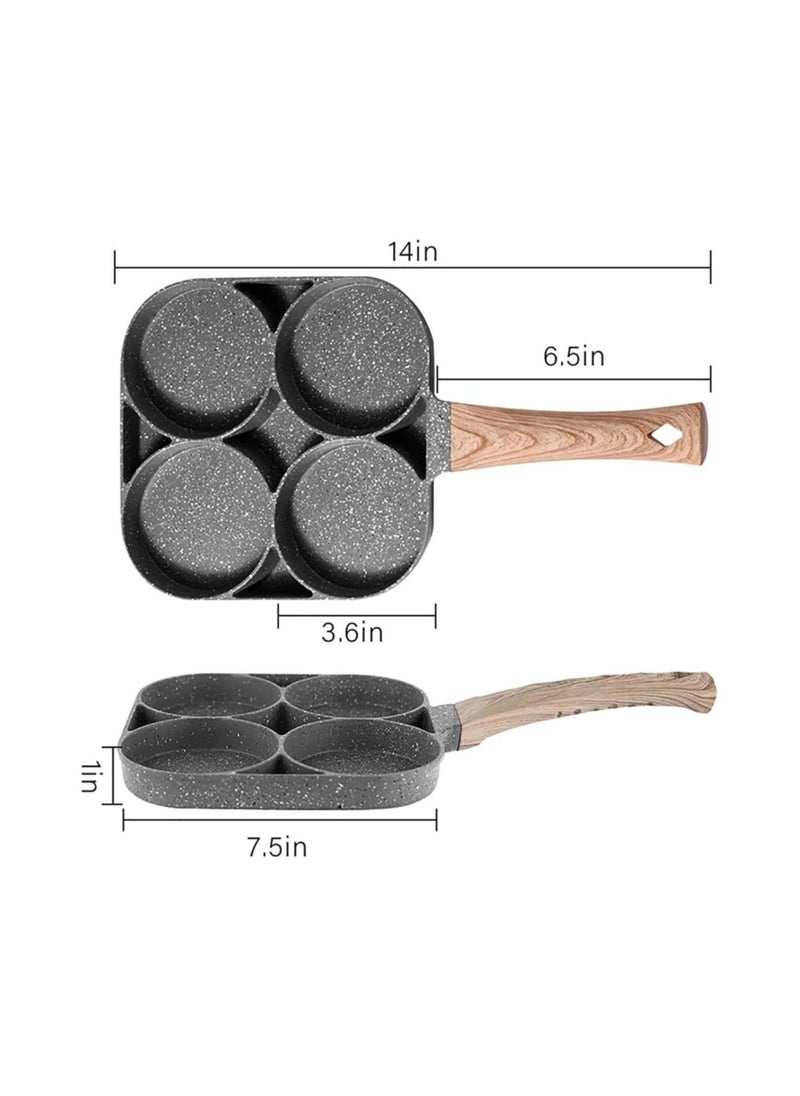Generic - Egg Cooker Frying Pan, 4-Cups Non-Stick Cookware Aluminium Alloy Fried Egg Cooker,Pancake,Omelette Pan - Image 1