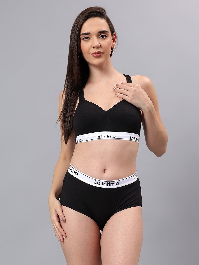 La Intimo Padded Active Sports Cross Back Bra - Image 5