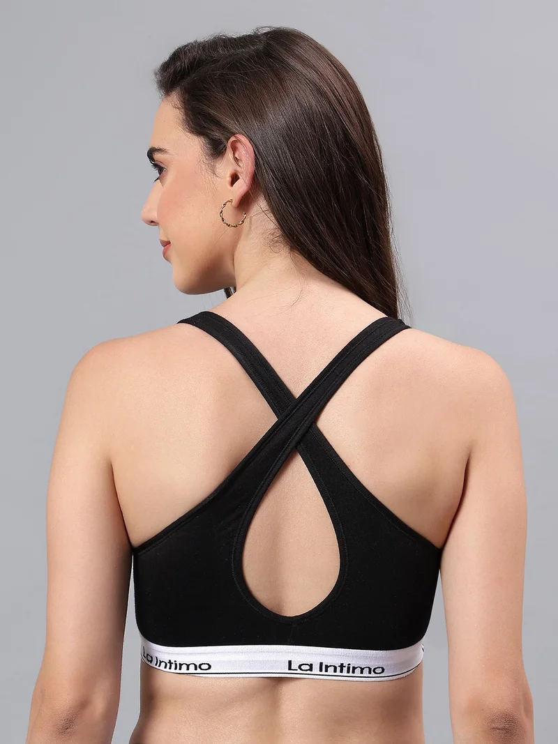 La Intimo Padded Active Sports Cross Back Bra