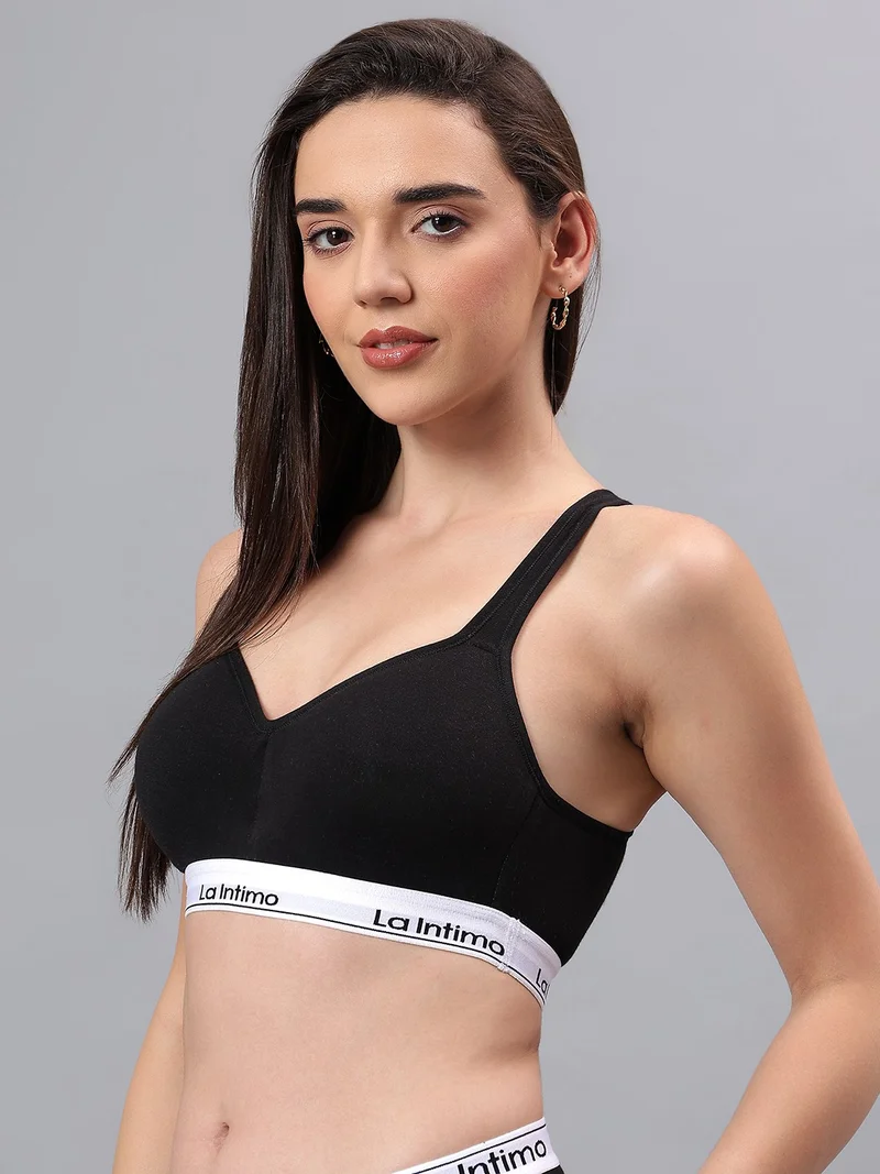 La Intimo Padded Active Sports Cross Back Bra