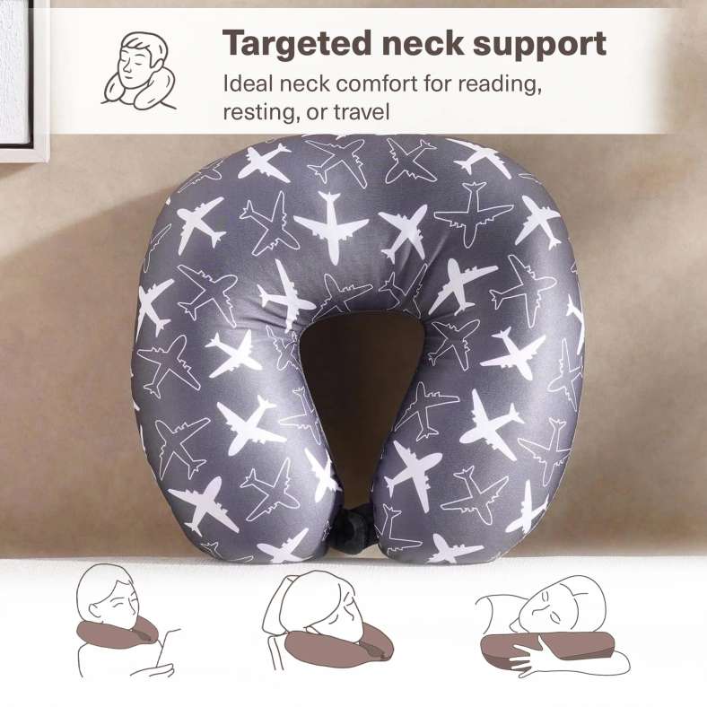 Pan Home Aero Microbeads Neck Pillow 30x30x9cm - Grey - 161AIC9903463 - Image 4