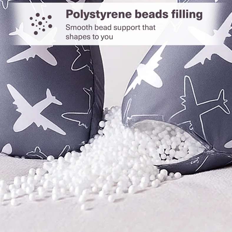 Pan Home Aero Microbeads Neck Pillow 30x30x9cm - Grey - 161AIC9903463 - Image 5