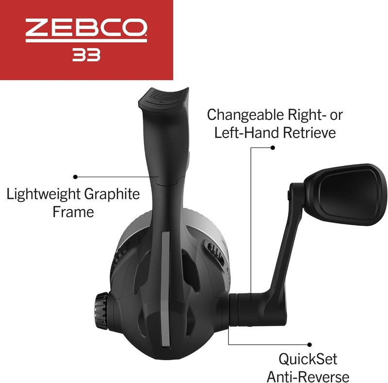 Zebco 33 Spincast Fishing Reel, Changeable Right or Left-Hand Retrieve, Built-in Bite Alert, All-Metal Gears, Pre-Spooled with Cajun Line - Image 4