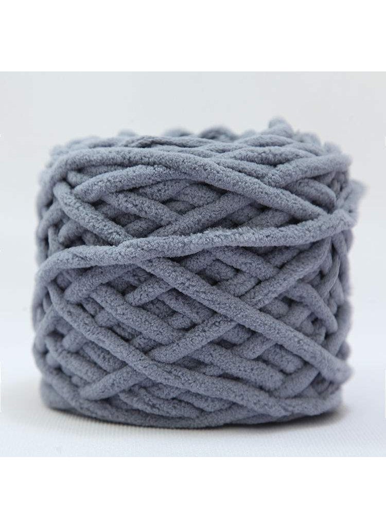 Generic - Ice Cream Striped Soft Thick Yarn Handmade Diy Knitted Scarf Yarn Ball Crochet Hook Slipper Self-knitted Ball 22 Gray - Image 1