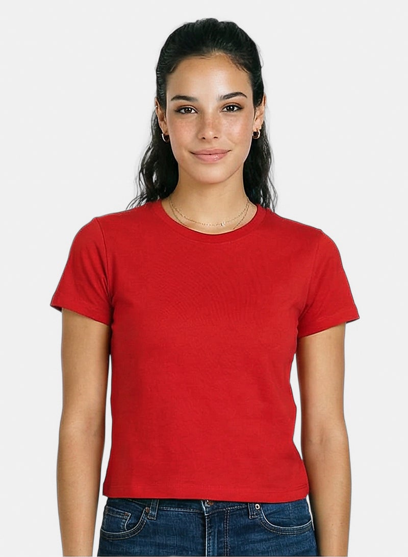 RAVIN Women Crew Neck Solid Short Sleeve Tee - Image 1
