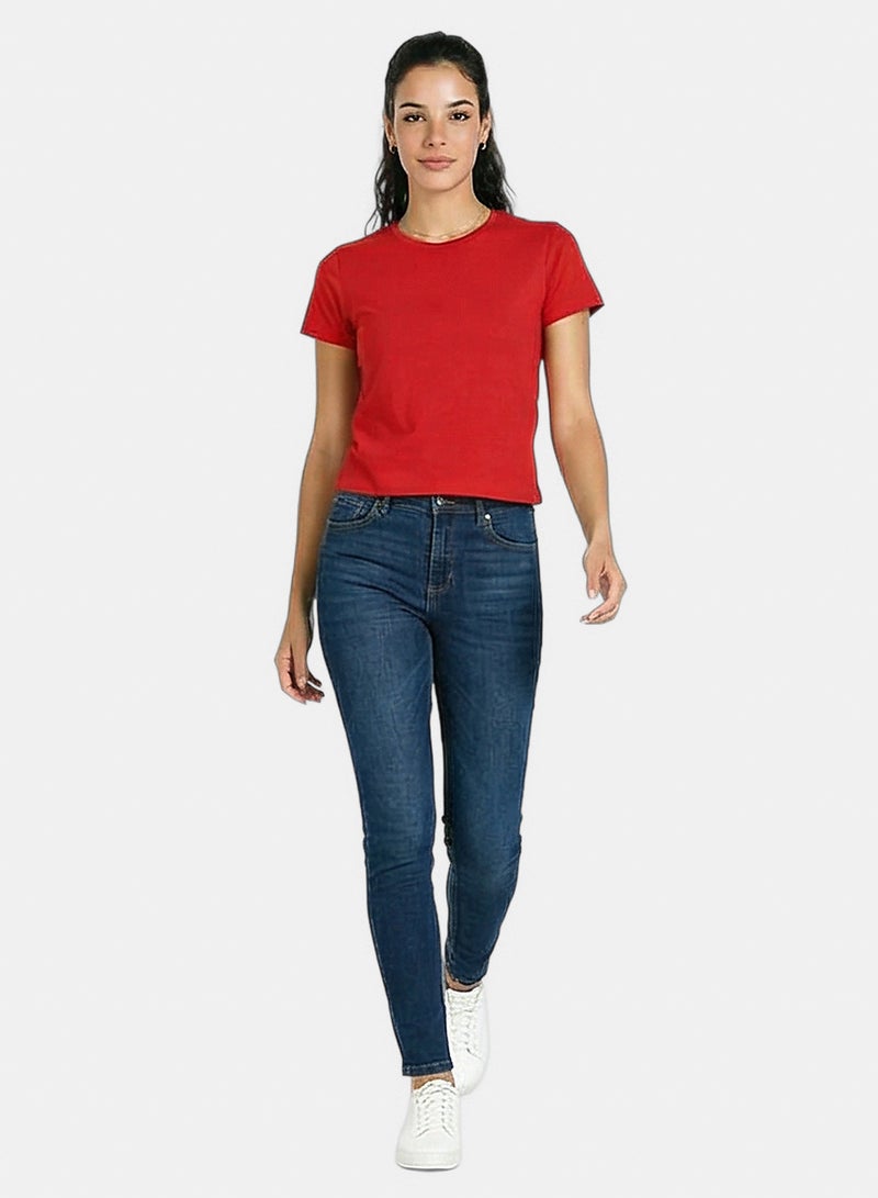 RAVIN Women Crew Neck Solid Short Sleeve Tee - Image 3