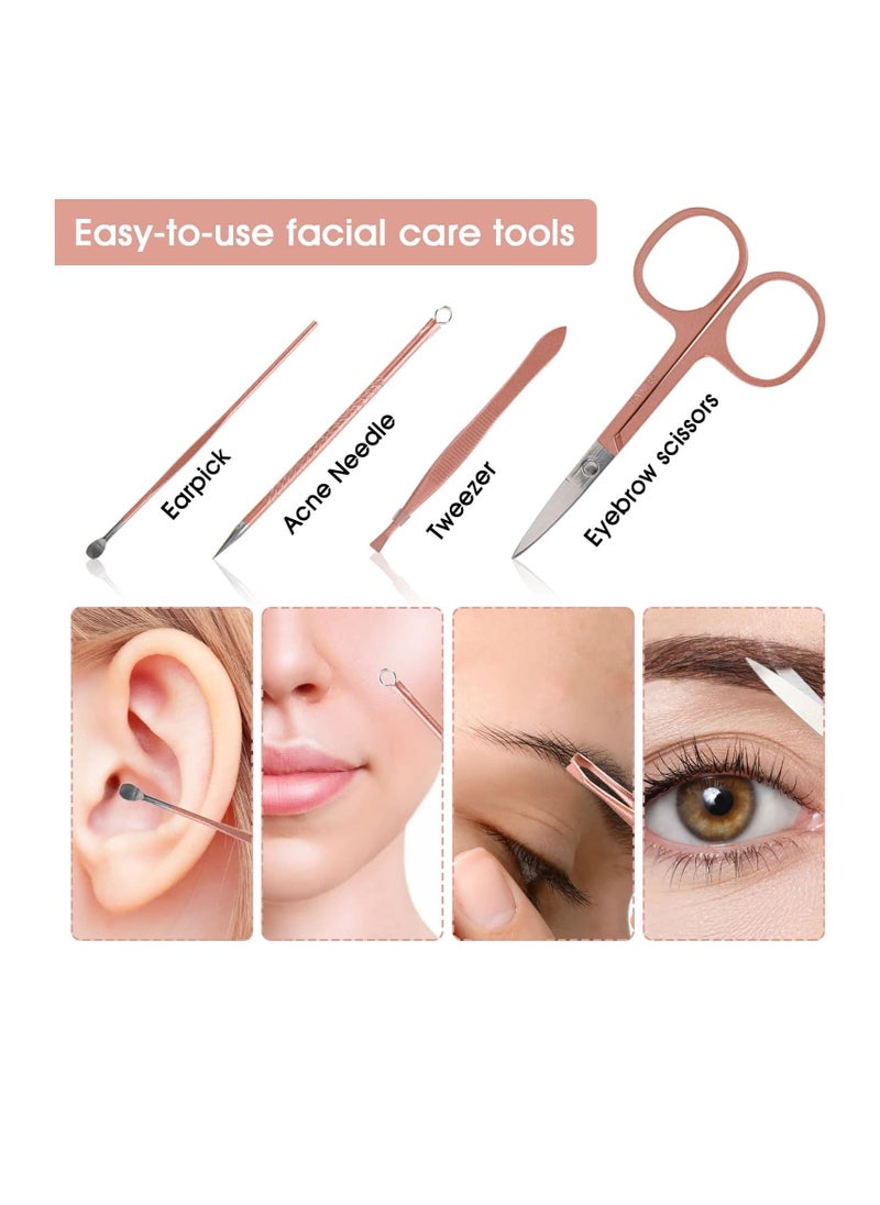 BOTEFEI Nail Clippers and Beauty Tool Portable Set, Rose Gold Martensitic Stainless Steel Manicure Set 12 in 1, with Pink Leather Bag, Suitable for Home, Workplace, Outdoor Travel, Gift Giving, Salon.  - Image 4