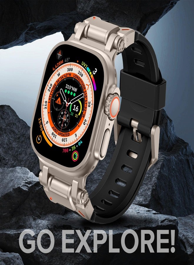 كيدز سوار KADES المتين المصنوع من مادة FKM مصمم خصيصًا لساعة Apple Watch Ultra 3/2/1 مقاس 49 مم للرجال، مصنوع من مادة FKM متينة مع موصل من الفولاذ المقاوم للصدأ لسلسلة iWatch 11/10/9/8/7/6/5/4/SE/3/2/1 مقاس 46 مم/45 مم/44 مم/42 مم، أحمر - Image 5
