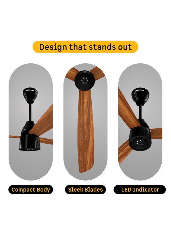 atomberg Renesa Enzel 1200mm BLDC Ceiling Fan with Remote Control | BEE 5 star High Air Delivery with LED Indicators| 3 Year Warranty (Honey Maplewood) - Image 4