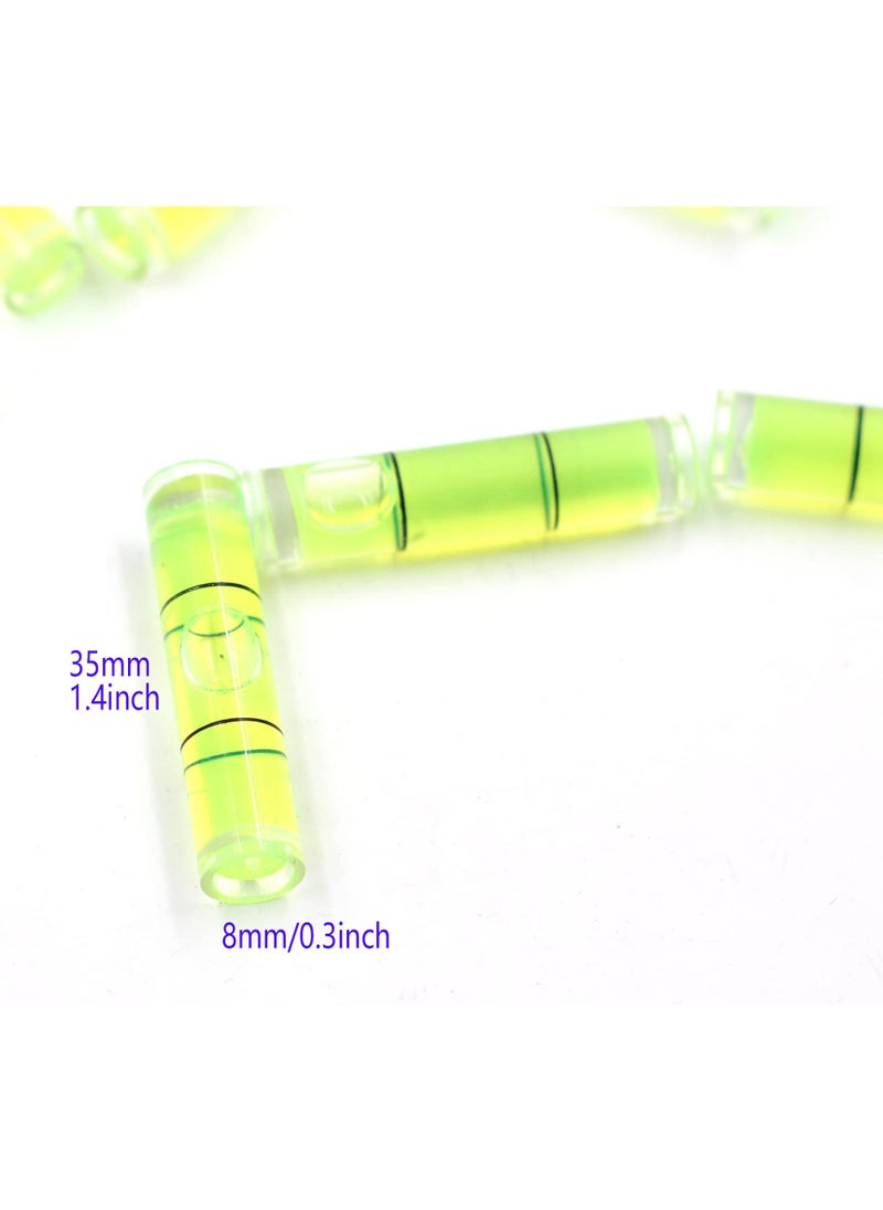 Chiloskit Chiloskit 10 Pcs Cylindrical Plastic Bubble Spirit Level Vials for RV TV Picture Frame Hanging Tool Leveler, 8x35mm  - Image 2