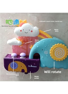 Generic Water Play Toy Bird Tree House Clouds Elephant Rainbow Children Baby Bathing Soothing Water Spray Rotating Gifts-Color:Bird Tree House-Specifications:English Window Box  - Image 4
