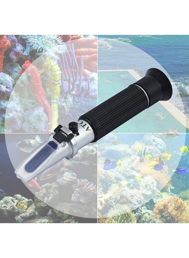 AUTOUTLET Salinity Refractometer Saltwater Aquarium for Seawater, Pool, Tank, Marine, Fishkeeping, 0-100PPT & 1.000-1.070 Salinity Tester with ATC Function Salinity Hydrometer Kit