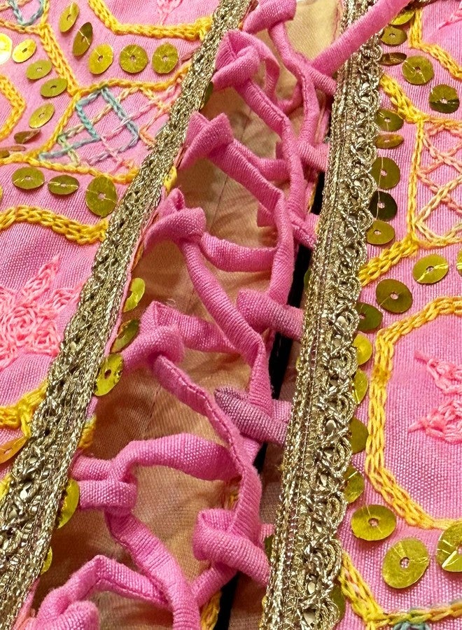 PawsIndia Desi Diva Dog Lehenga Choli - Traditional Ethnic for Female Dogs | Wedding Dress Costume | Designer Indian Pet Outfit - Pink - Image 4