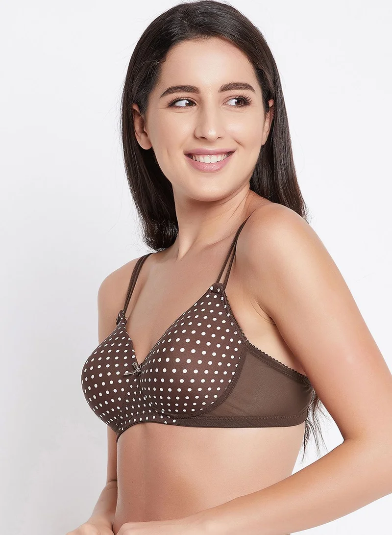 Clovia Padded Non-Wired Full Cup Polka Dot T-shirt Bra