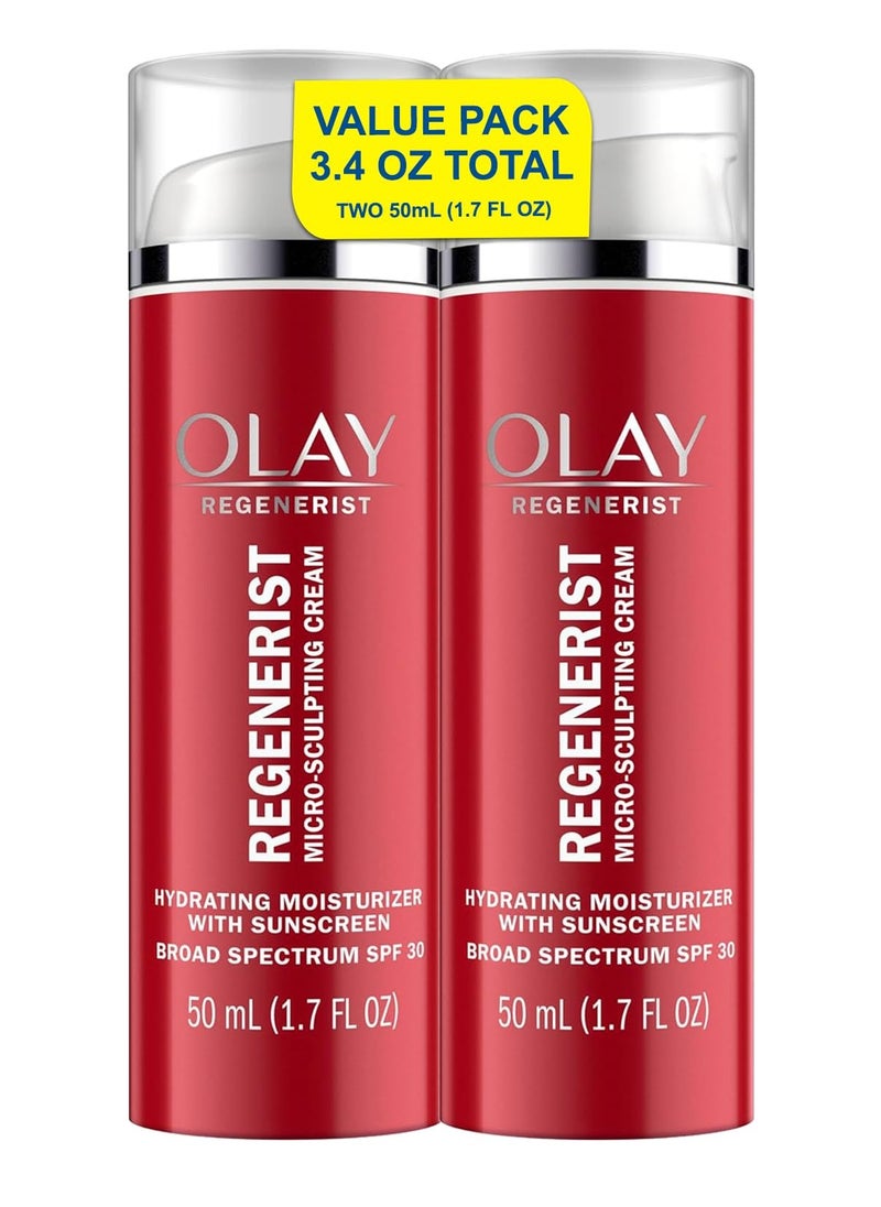 Olay Face Moisturizer Regenerist Microsculpting Cream With SPF 30 Sunscreen for Advanced Anti-Aging, 1.7 Fluid Ounce (Pack of 2) - pzsku/Z20A07FD274354E550411Z/45/1741339321/f9e58333-31e8-44dc-83c2-6fe1c3fc1634