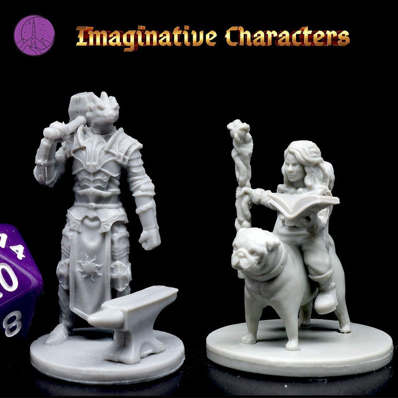Wildspire Hero, Player-Character, NPC DND Miniatures, 28mm32mm Unpainted D&D Minis Dungeons & Dragons Figures D D Bulk Pathfinder Fantasy Tabletop Fantasy Minis Set - Image 5