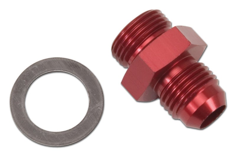 Edelbrock 8087 Blue Anodized Aluminum Carburetor Inlet Fitting  Red