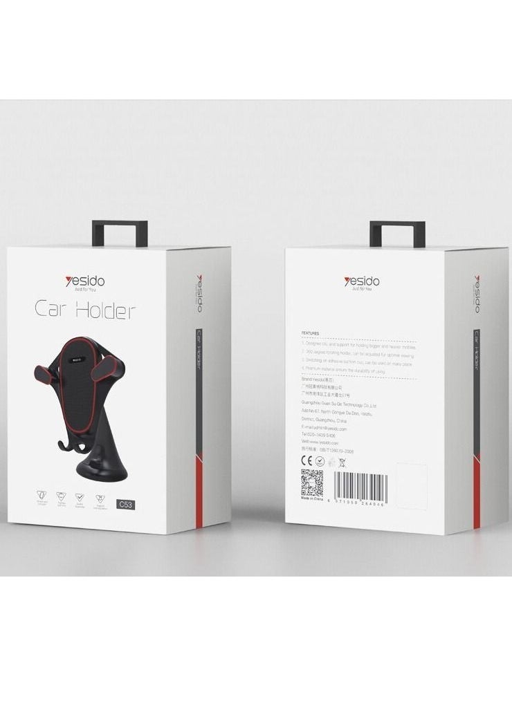 Yesido C53 Mobile Holder For Car/Office - Black - Image 5