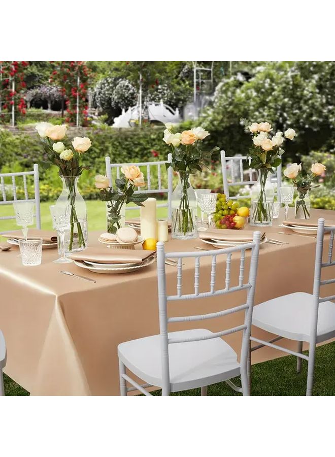 5pcs Dark Green Rectangular Tablecloth Linen Textured Wrinkle Resistant 55 12x86 61 Inch - Image 5