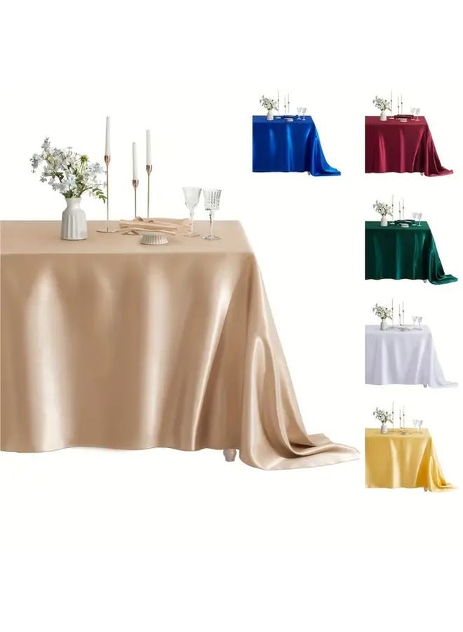 5pcs Dark Green Rectangular Tablecloth Linen Textured Wrinkle Resistant 55 12x86 61 Inch - Image 2