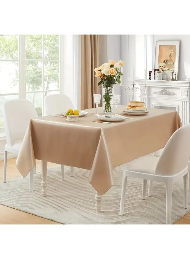5pcs Dark Green Rectangular Tablecloth Linen Textured Wrinkle Resistant 55 12x86 61 Inch - Image 3