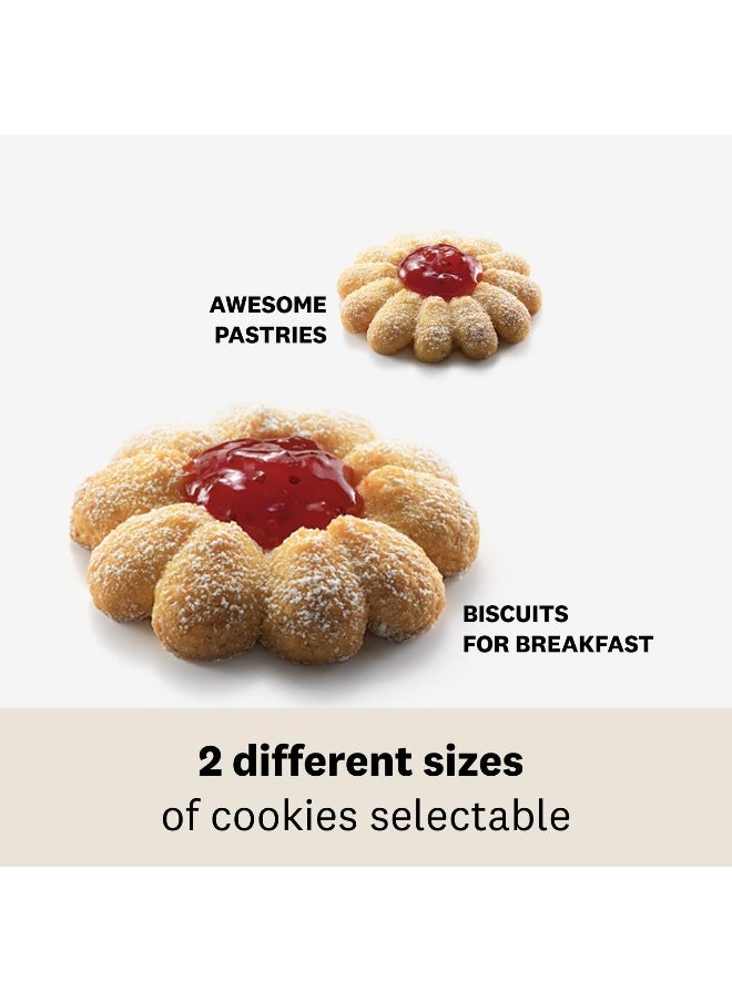 MARCATO Marcato Cookie Press, Homemade Cookie Machine, Backing Accessory, Made in Italy, Anodized Aluminum, Adjustable Cookie Size, 20 Included Shape Discs  - Image 4