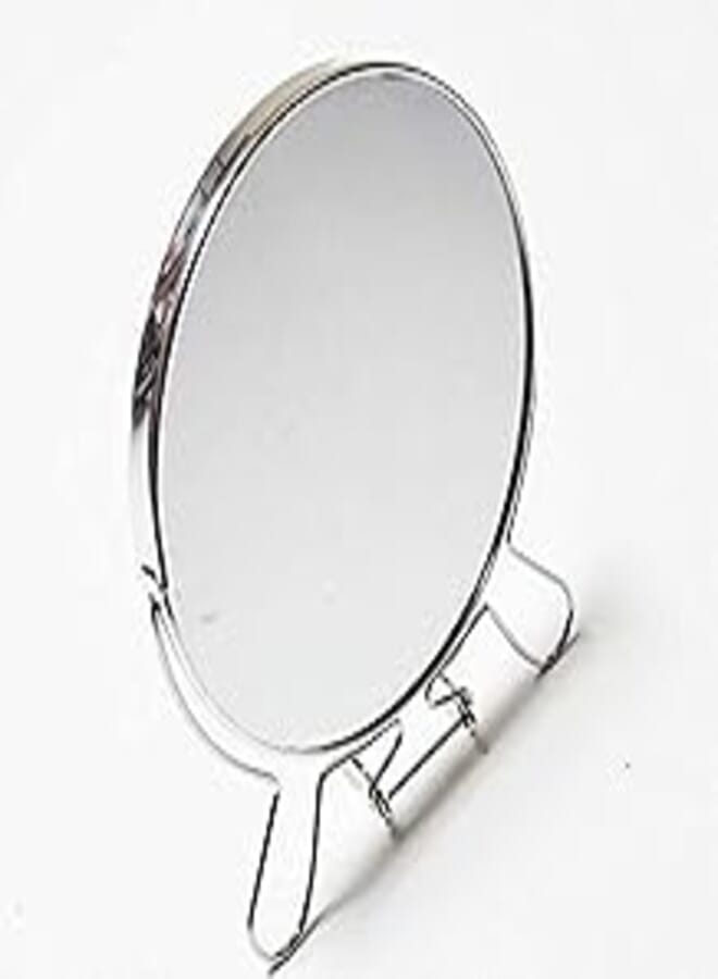 OR Double-sided double-sided mirror on a 19 cm stainless steel stand 