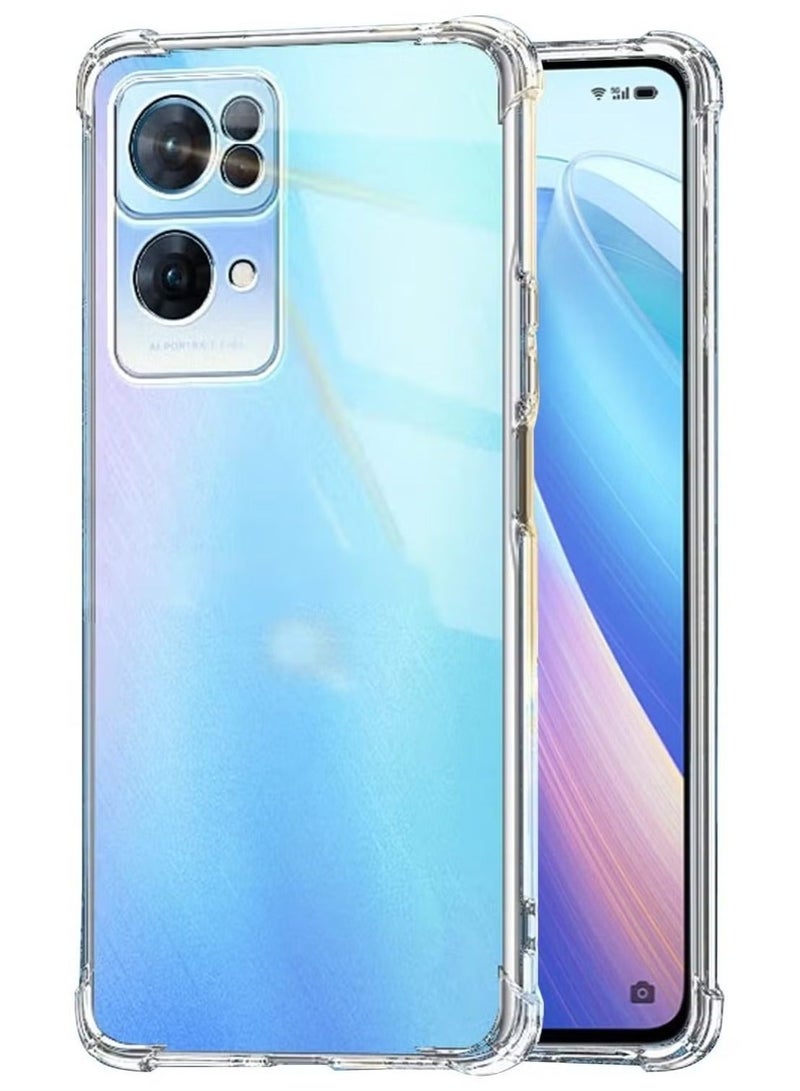 MUNTAQI Cover Case Compatible with OPPO Reno 7 Pro, Crystal Clear Protective Shell with Reinforced Corner Bumper, Slim Fit Shockproof Flexible TPU Phone Case for OPPO Reno 7 Pro - Image 2