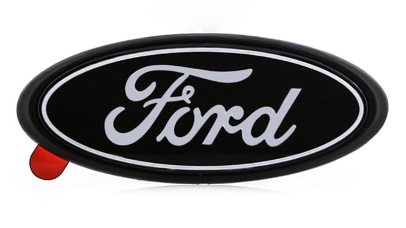 Ford Black  Gray Oval Novelty Decorative Logo Black Plastic Emblem