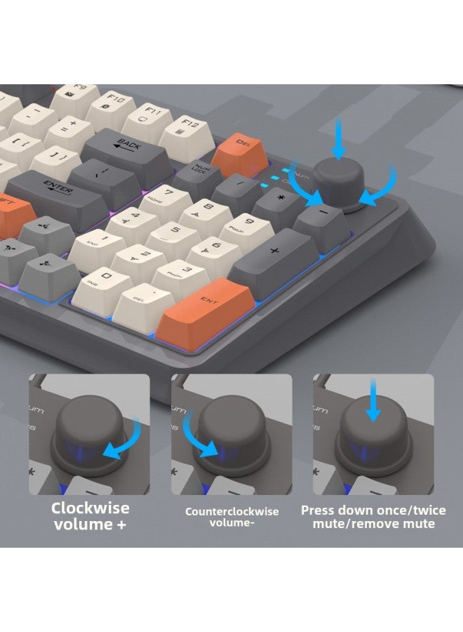 Xuanyin Fox K94 Bluetooth Wireless Keyboard Dual-mode Mechanical Feel Computer Laptop Game Office Charging Keyboard-Color:Cool Silver Fox K94  Keyboard Shimmer - Image 5