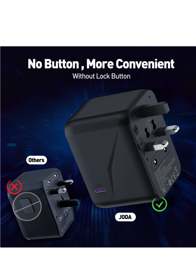 جودا JODA TOUR GaN 70W - شاحن سفر عالمي بخمس منافذ (4 USB-C + 1 USB-A) مع فيوز قابل للاستبدال  - Image 5