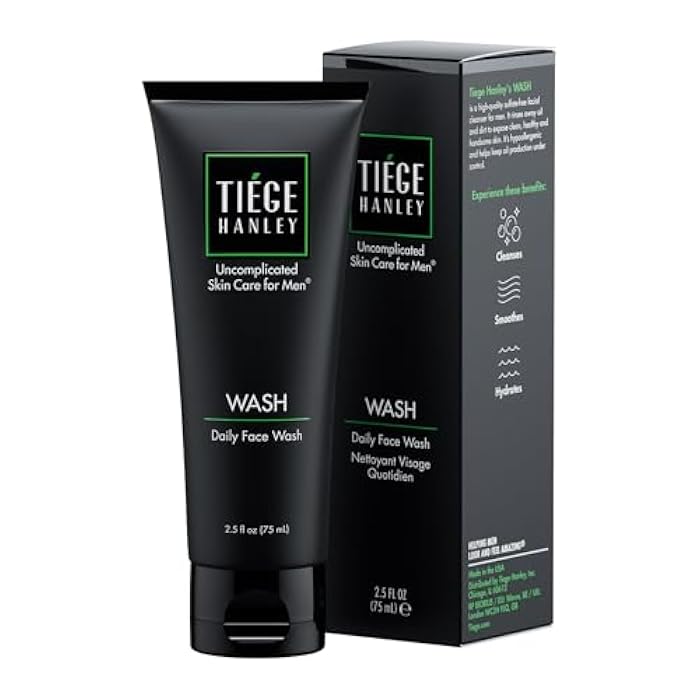 Tiege Hanley Daily Face Wash for Men, Gentle Fragrance-Free Cleanser with Jojoba Oil, Aloe, & Vitamin B3, Hydrating Foaming Formula for Deep Clean, Gentle on Sensitive Skin, Men’s Skin Care, 2.5 Fl Oz - Image 1