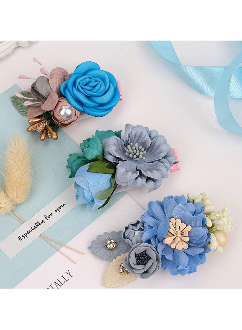 KASTWAVE 3 PCS Flower Hair Clip for Baby Girl Lightweight Floral Hair Bow with Boutique Fully Lined Alligator Beach Party Bridal Accessories for Toddler Women Teens Gifts - Image 2