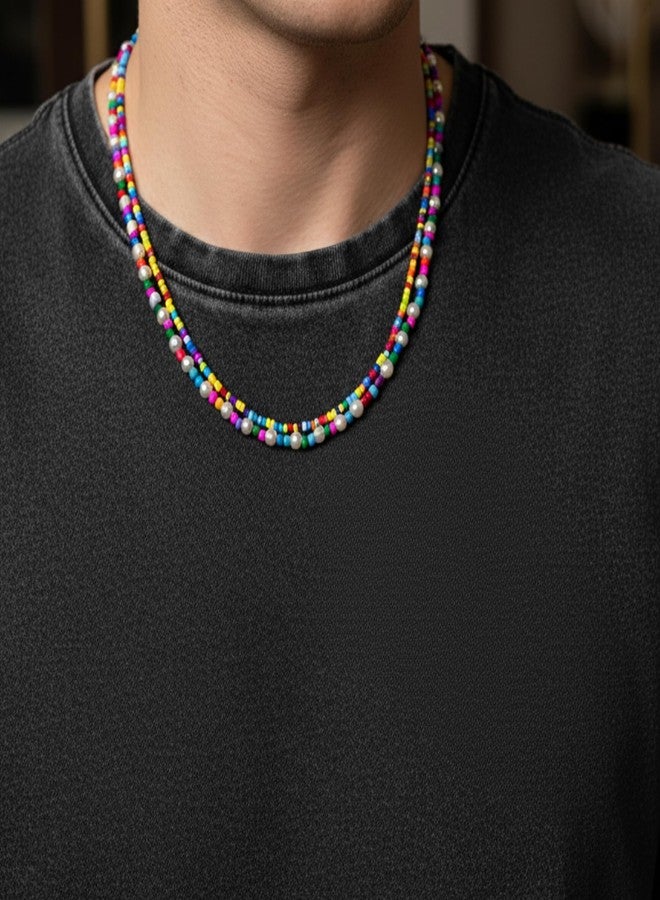 THE MEN THING RAINBOW BLISS - Multi-Layer Beads Necklace for Men & Boys (20 inch) - Image 2