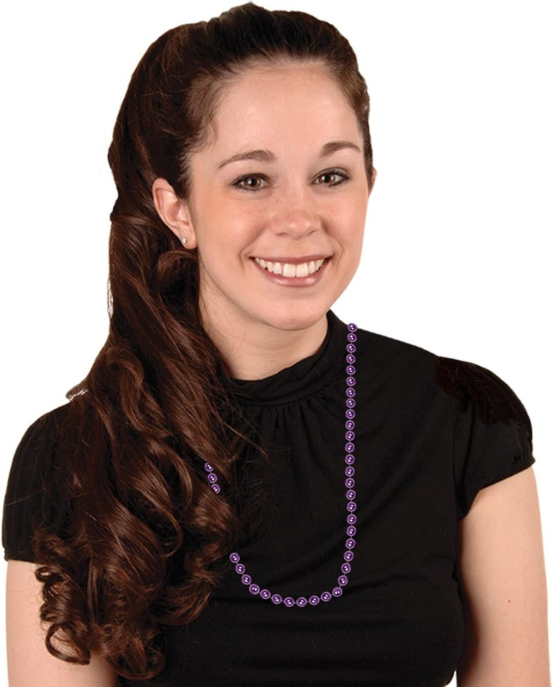 Beistle Small Purple Bead Necklaces - 12 Count Party Favors - Image 5