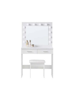 AtoZ Furniture Sophia Dressing Table with Mirror in White Color 