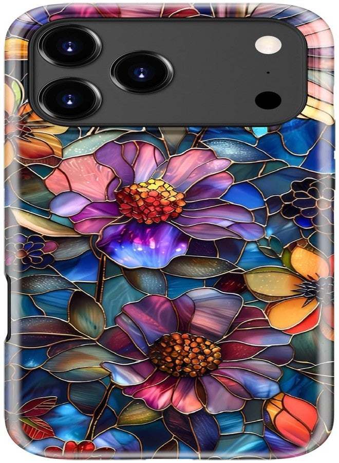 جراب Goodon لهاتف iPhone 17 Pro بتصميم أنيق - متوافق مع Magsafe - غطاء صلب مزدوج الطبقات وغطاء سيليكون - جراب حماية للهاتف بتصميمات زهور برية للنساء - أزهار نابضة بالحياة - Image 1